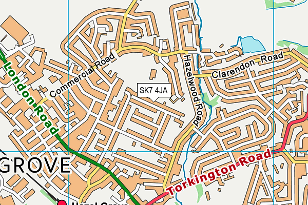 SK7 4JA map - OS VectorMap District (Ordnance Survey)