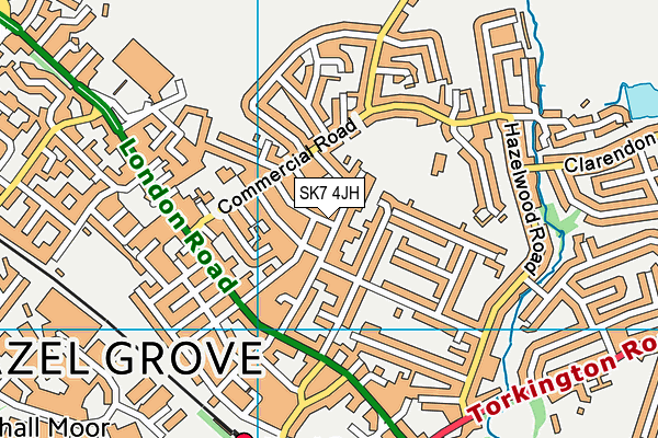 SK7 4JH map - OS VectorMap District (Ordnance Survey)