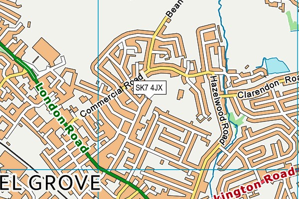 SK7 4JX map - OS VectorMap District (Ordnance Survey)