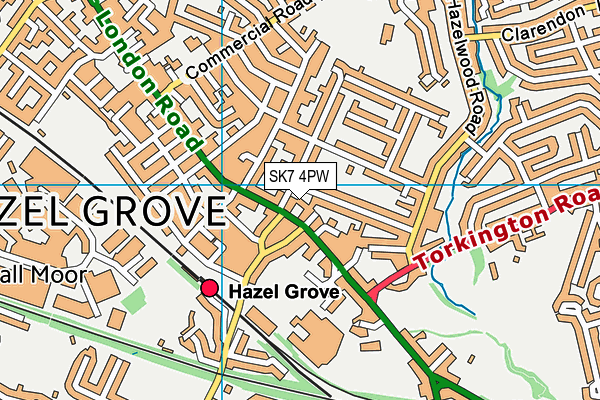 SK7 4PW map - OS VectorMap District (Ordnance Survey)