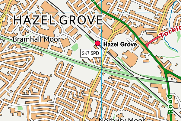 Hazel Grove Cricket Club map (SK7 5PD) - OS VectorMap District (Ordnance Survey)