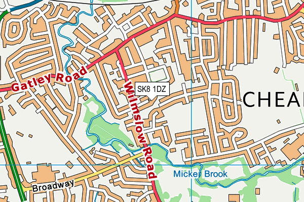 SK8 1DZ map - OS VectorMap District (Ordnance Survey)