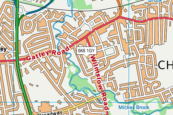SK8 1GY map - OS VectorMap District (Ordnance Survey)