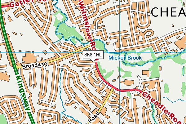 SK8 1HL map - OS VectorMap District (Ordnance Survey)