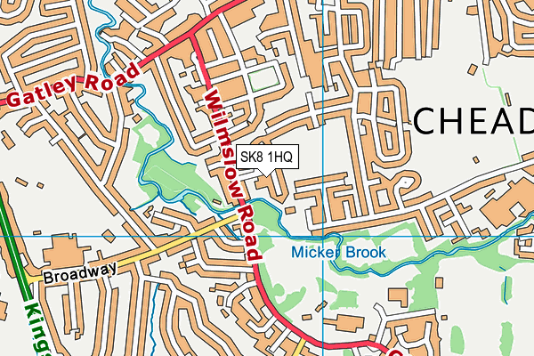 Grange Park Road Playing Fields map (SK8 1HQ) - OS VectorMap District (Ordnance Survey)