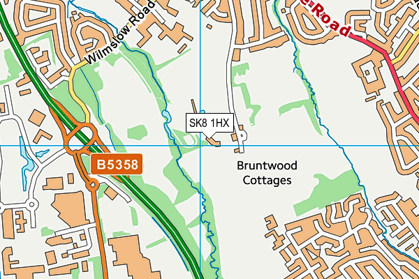 Bruntwood Park map (SK8 1HX) - OS VectorMap District (Ordnance Survey)