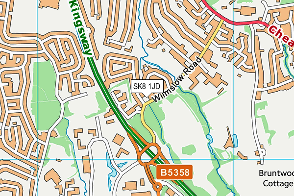 SK8 1JD map - OS VectorMap District (Ordnance Survey)