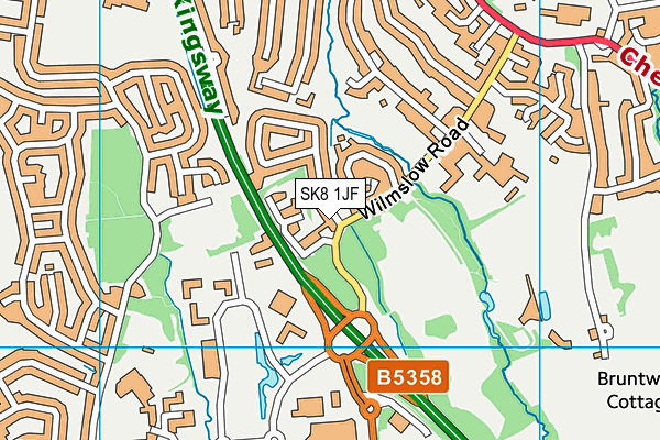 SK8 1JF map - OS VectorMap District (Ordnance Survey)