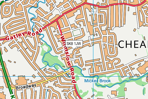 SK8 1JW map - OS VectorMap District (Ordnance Survey)