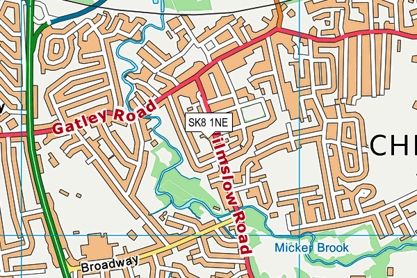 SK8 1NE map - OS VectorMap District (Ordnance Survey)