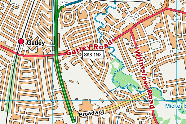 SK8 1NX map - OS VectorMap District (Ordnance Survey)