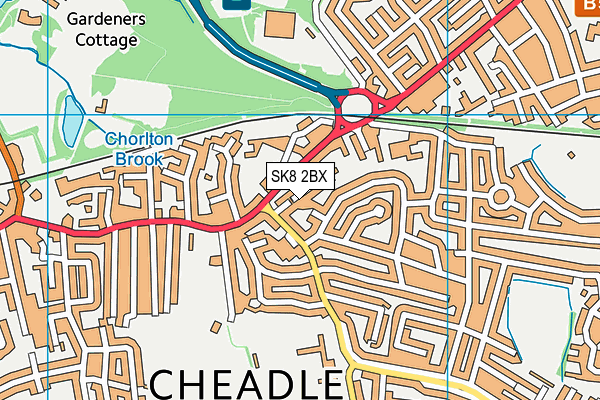 SK8 2BX map - OS VectorMap District (Ordnance Survey)