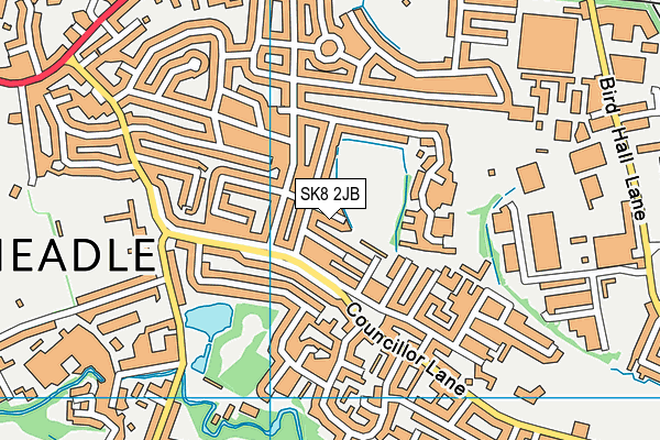 Lavington Avenue Playing Fields map (SK8 2JB) - OS VectorMap District (Ordnance Survey)
