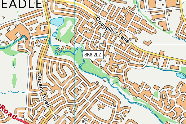 SK8 2LZ map - OS VectorMap District (Ordnance Survey)