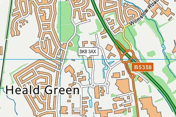 SK8 3AX map - OS VectorMap District (Ordnance Survey)
