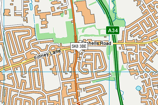 SK8 3BE map - OS VectorMap District (Ordnance Survey)