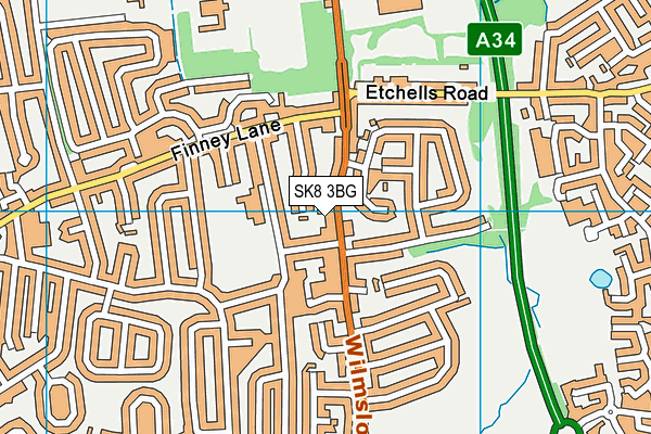 SK8 3BG map - OS VectorMap District (Ordnance Survey)