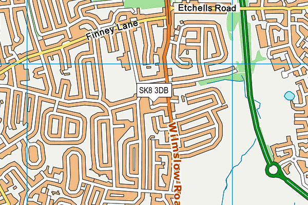 SK8 3DB map - OS VectorMap District (Ordnance Survey)