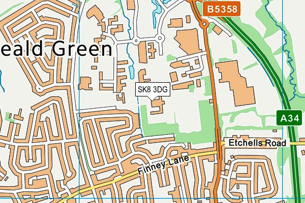 North West Hospital School map (SK8 3DG) - OS VectorMap District (Ordnance Survey)