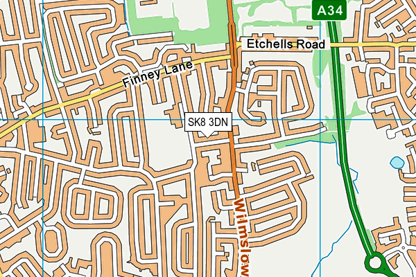 SK8 3DN map - OS VectorMap District (Ordnance Survey)