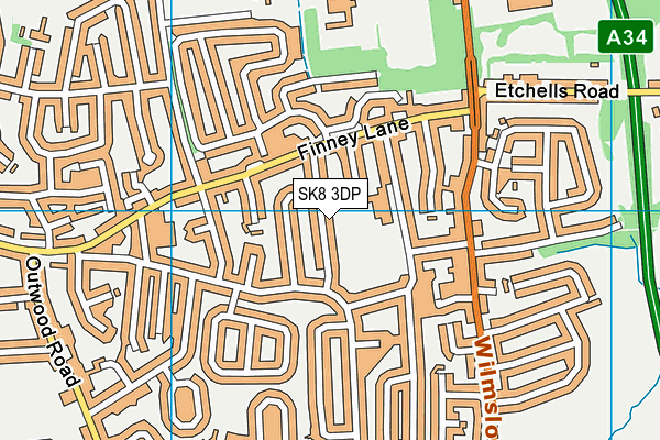 SK8 3DP map - OS VectorMap District (Ordnance Survey)