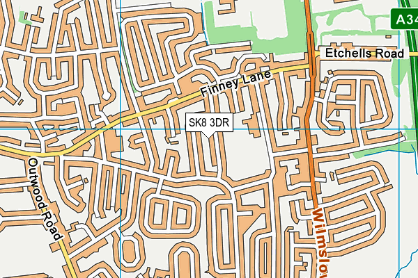 SK8 3DR map - OS VectorMap District (Ordnance Survey)