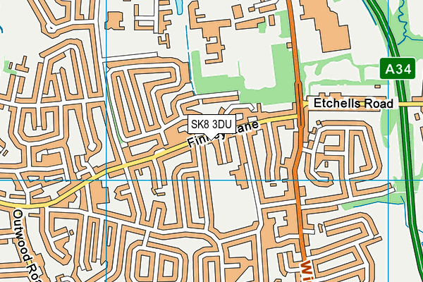 SK8 3DU map - OS VectorMap District (Ordnance Survey)