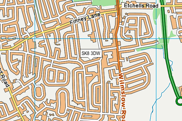 SK8 3DW map - OS VectorMap District (Ordnance Survey)