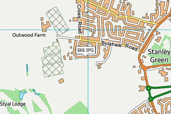 SK8 3PG map - OS VectorMap District (Ordnance Survey)