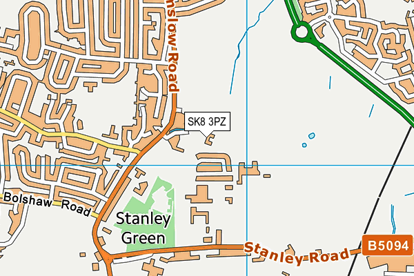 SK8 3PZ map - OS VectorMap District (Ordnance Survey)