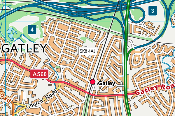 SK8 4AJ map - OS VectorMap District (Ordnance Survey)