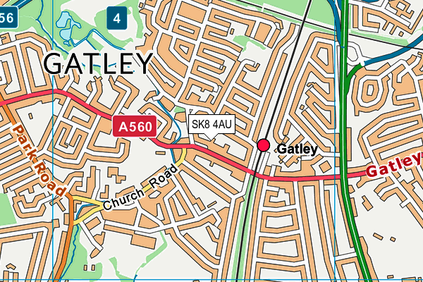 SK8 4AU map - OS VectorMap District (Ordnance Survey)