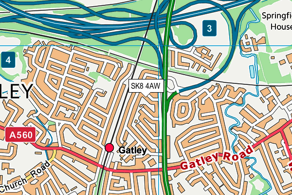 SK8 4AW map - OS VectorMap District (Ordnance Survey)