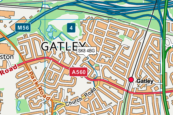 Gatley Carrs Recreation Ground (Closed) map (SK8 4BG) - OS VectorMap District (Ordnance Survey)