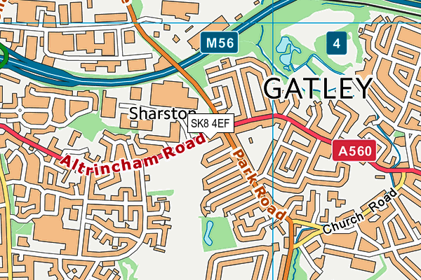 SK8 4EF map - OS VectorMap District (Ordnance Survey)