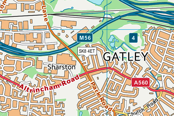 SK8 4ET map - OS VectorMap District (Ordnance Survey)