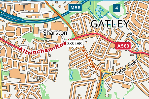 SK8 4HR map - OS VectorMap District (Ordnance Survey)