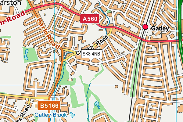 Gatley Primary School map (SK8 4NB) - OS VectorMap District (Ordnance Survey)