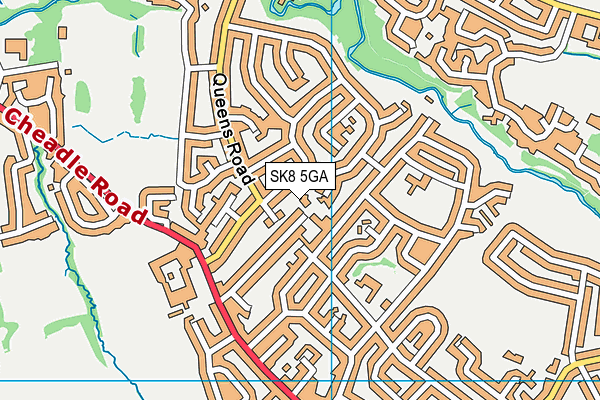 SK8 5GA map - OS VectorMap District (Ordnance Survey)