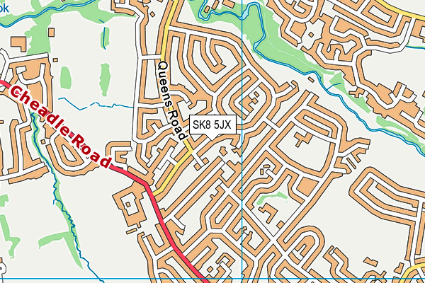SK8 5JX map - OS VectorMap District (Ordnance Survey)