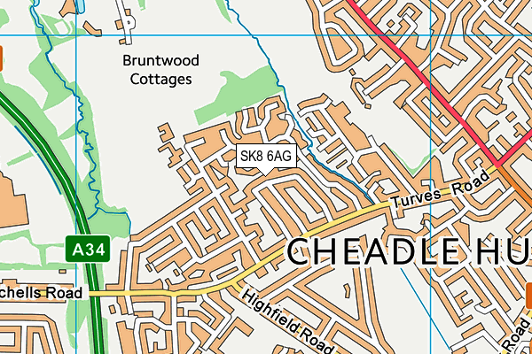 SK8 6AG map - OS VectorMap District (Ordnance Survey)