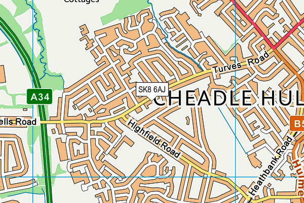 SK8 6AJ map - OS VectorMap District (Ordnance Survey)