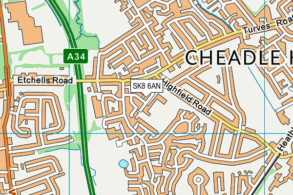 Bradshaw Hall Primary School map (SK8 6AN) - OS VectorMap District (Ordnance Survey)