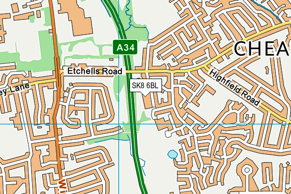 SK8 6BL map - OS VectorMap District (Ordnance Survey)