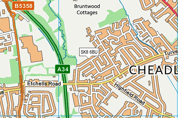 SK8 6BU map - OS VectorMap District (Ordnance Survey)