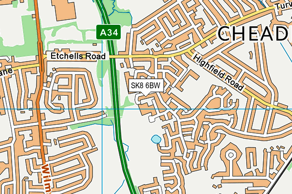 SK8 6BW map - OS VectorMap District (Ordnance Survey)