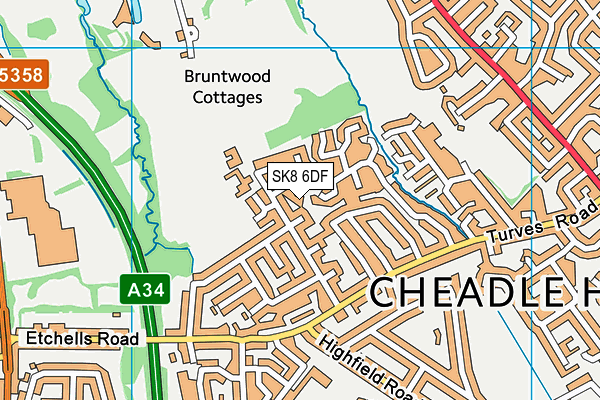 SK8 6DF map - OS VectorMap District (Ordnance Survey)