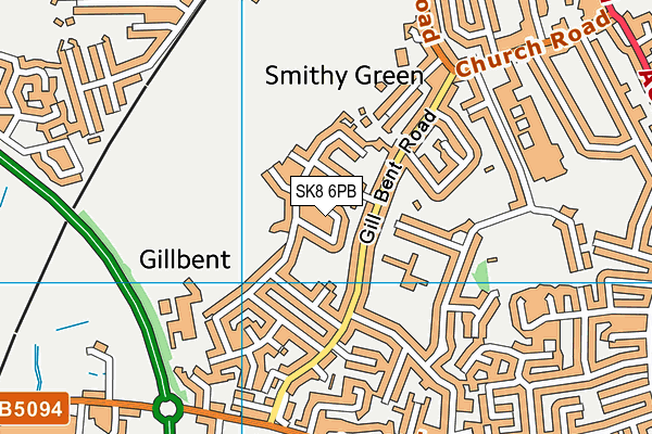 SK8 6PB map - OS VectorMap District (Ordnance Survey)