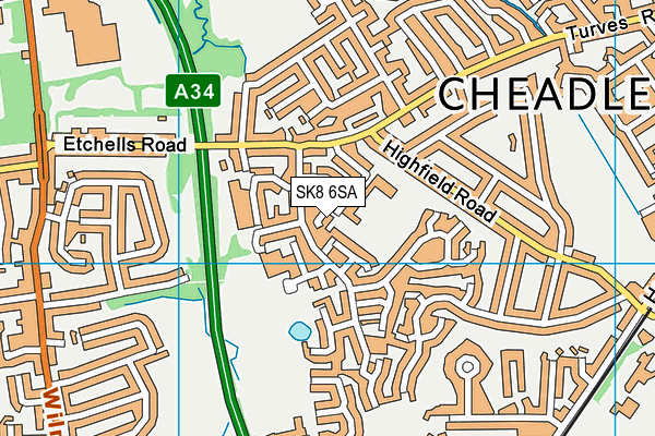 SK8 6SA map - OS VectorMap District (Ordnance Survey)