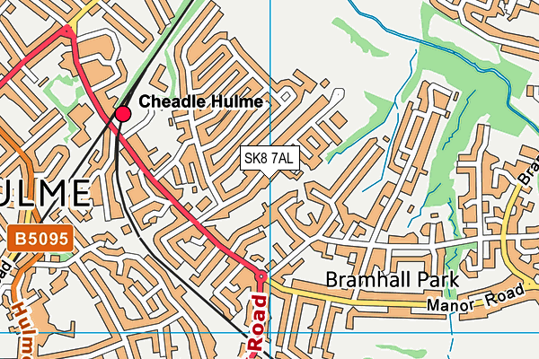 Lane End Primary School map (SK8 7AL) - OS VectorMap District (Ordnance Survey)